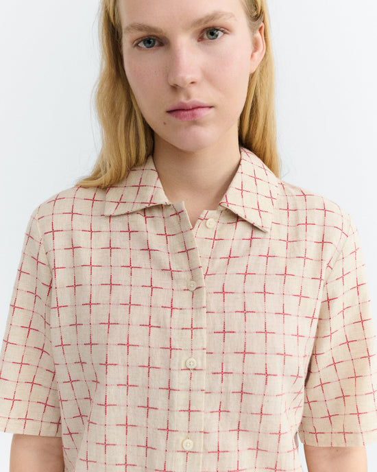 Blusa estampada cuadros lattice Ane sostenible - 3