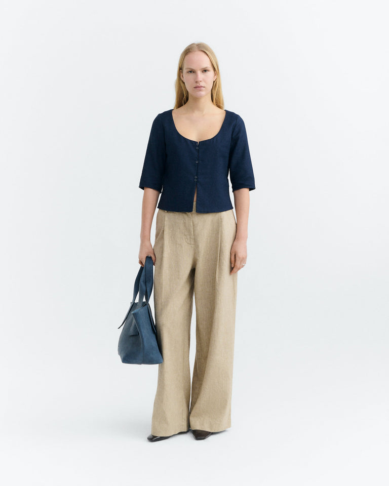 Blusa navy hemp Elara sostenible - 1