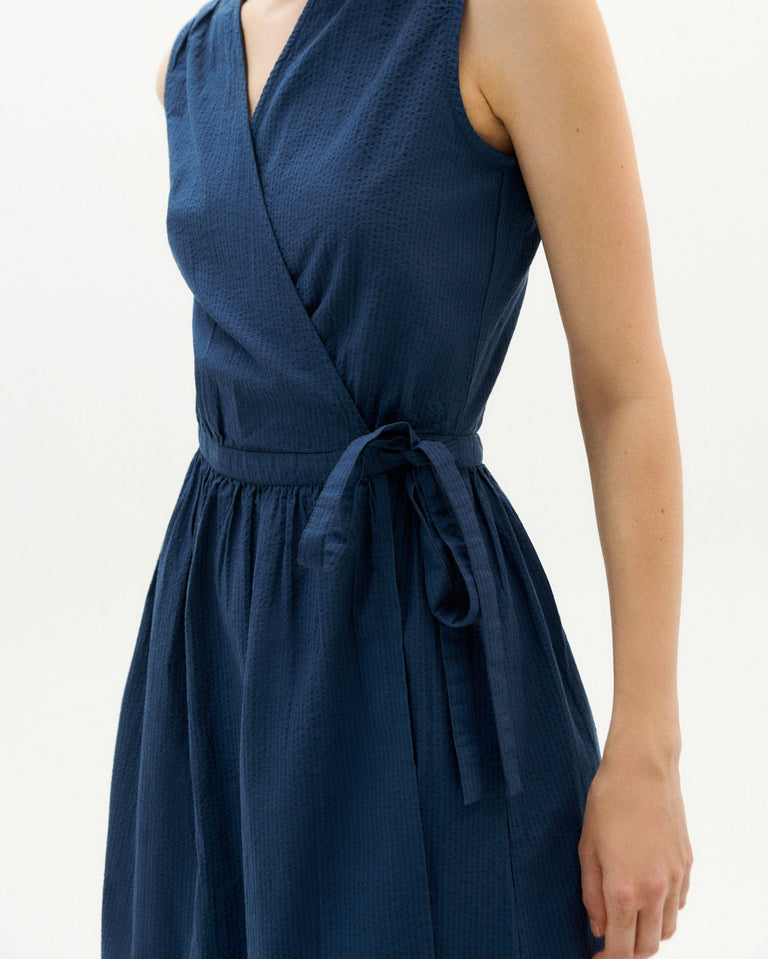 Vestido navy Seersucker Amapola-4