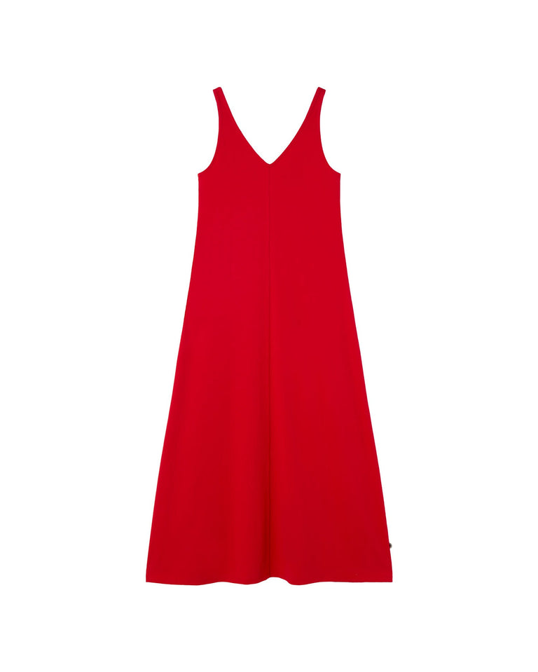 Vestido rojo Sade sostenible - silueta 2