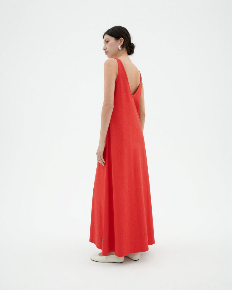 Vestido rojo Sade sostenible-2