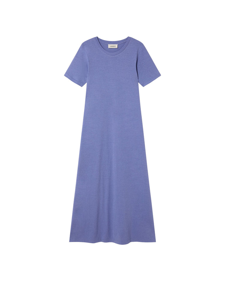 Vestido azul claro hemp Oueme sostenible-silueta-1