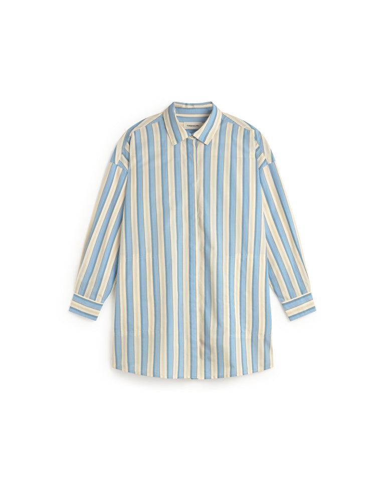 Vestido camisero corto rayas Aurel sostenible silueta - 1