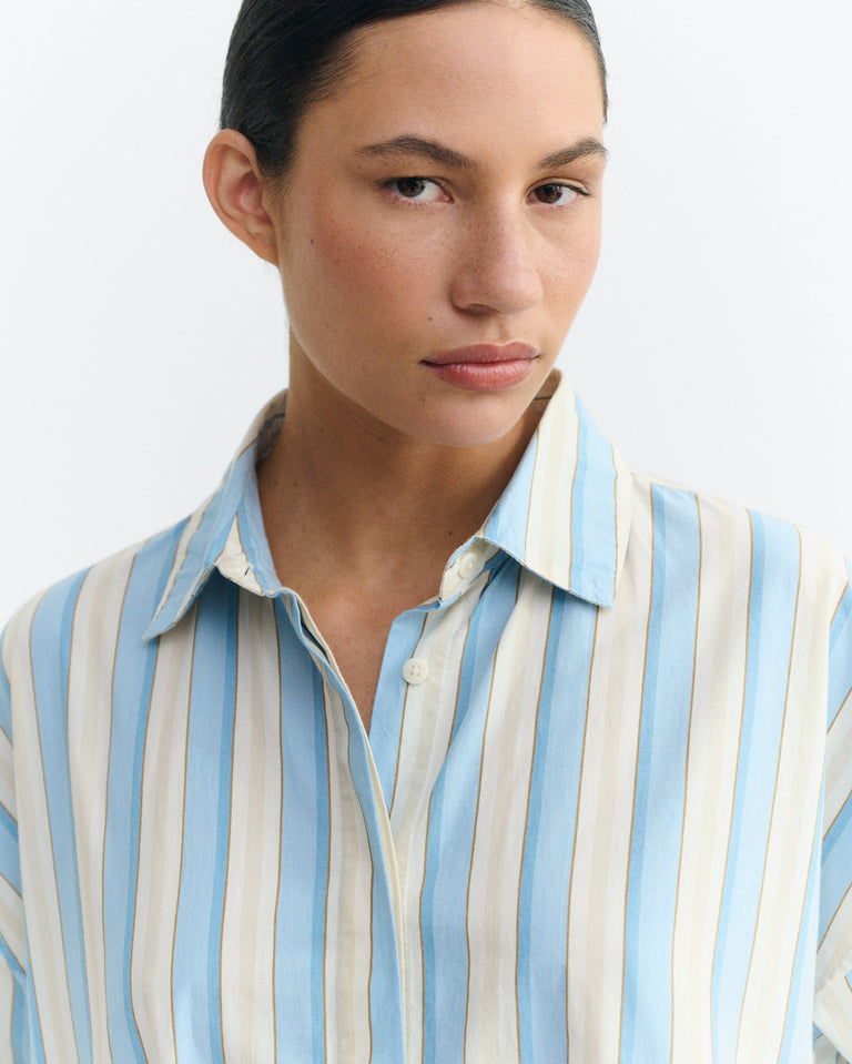 Vestido camisero corto rayas Aurel sostenible - 6