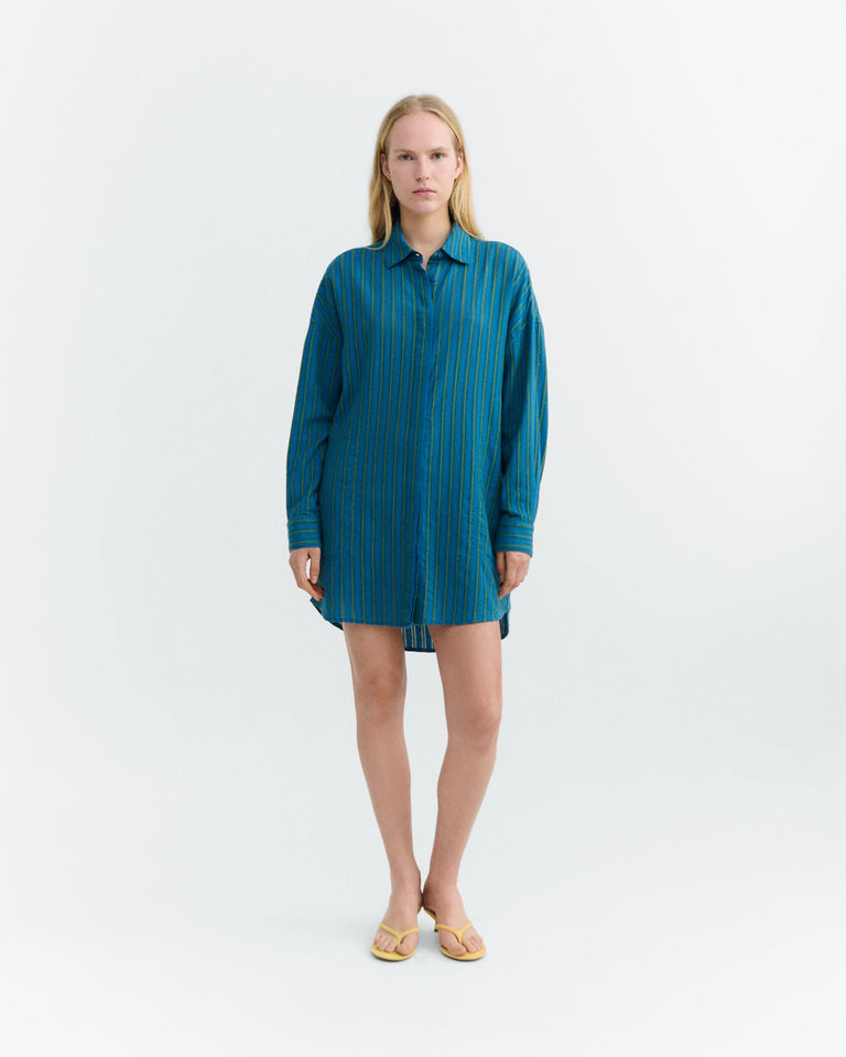 Vestido camisero corto rayas windsor Aurel sostenible - 1