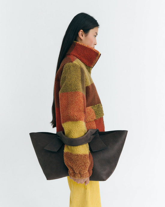 Chaqueta borreguito marrón cuadros Sophie sostenible - 3