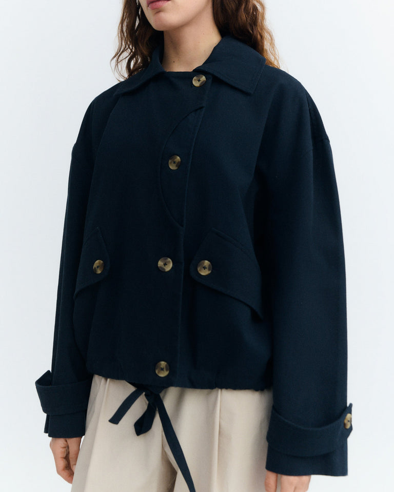 Chaqueta oversize navy Norma sostenible - 1