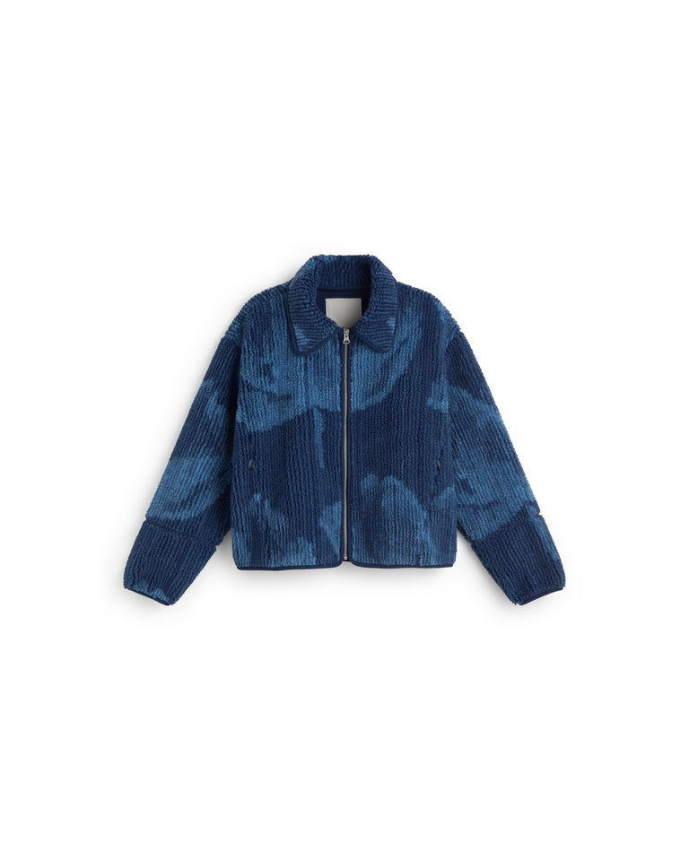Chaqueta borreguito azul lotus Kendra sostenible silueta - 1