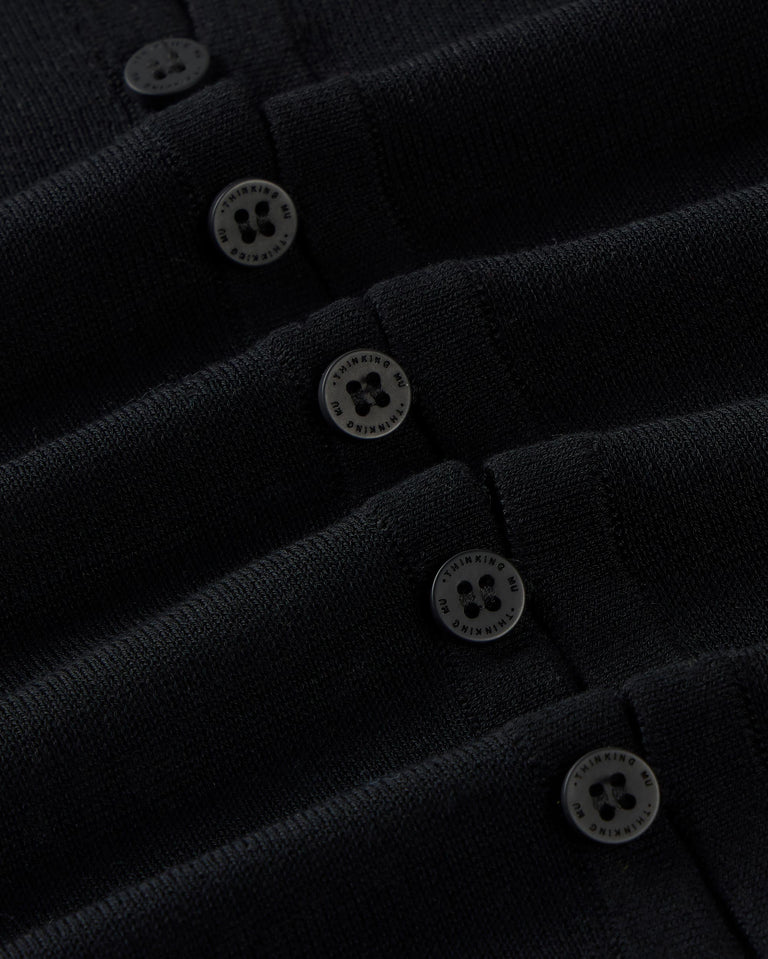 Cardigan punto negro transparente Manon sostenible silueta - 2