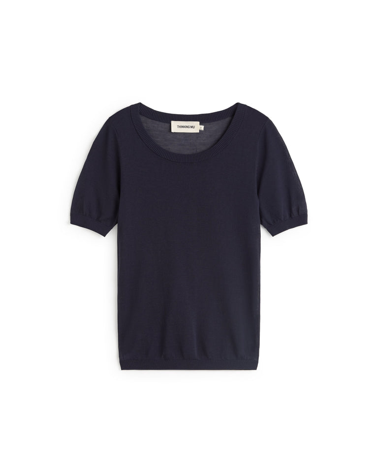Top punto navy semitransparente Noctis sostenible silueta - 1