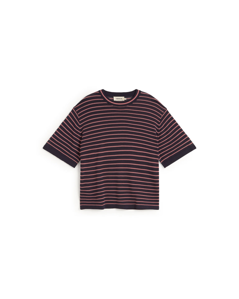 Camiseta oversize punto rayas Zenna sostenible silueta - 1