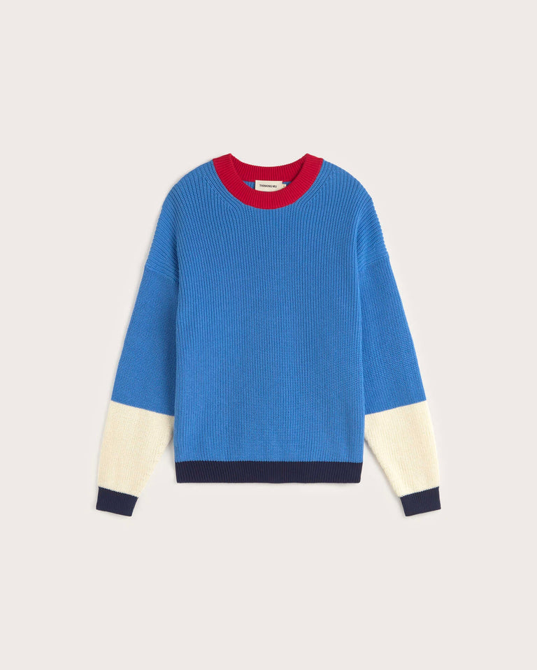 Jersey azul algodón orgánico Carmen sostenible silueta - 1