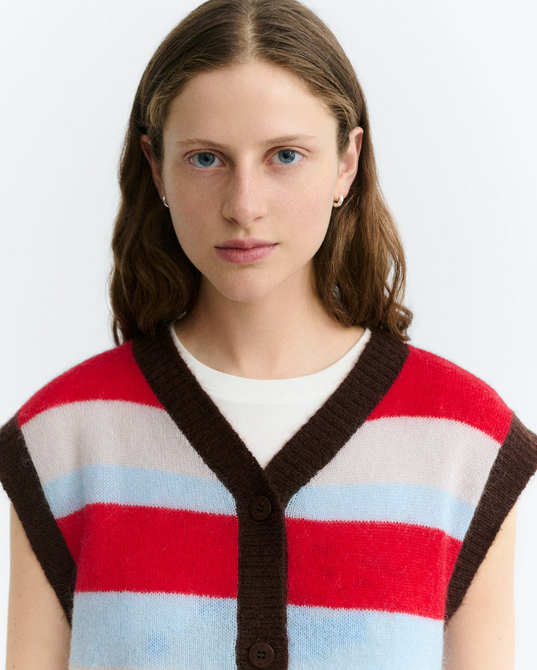 Chaleco oversize rayas lana Fadwa sostenible - 4
