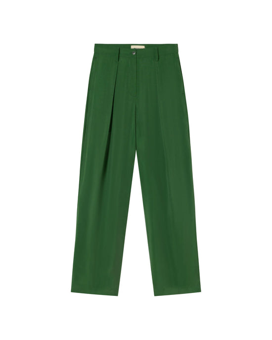 Pantalón verde cupro Cirila sostenible - silueta 2