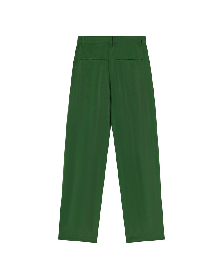 Pantalón verde cupro Cirila sostenible-silueta-2