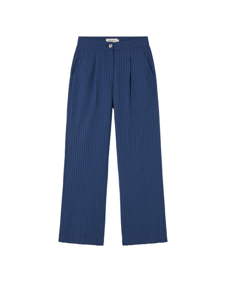 Pantalón azul seersucker Manolita sostenible-silueta-1