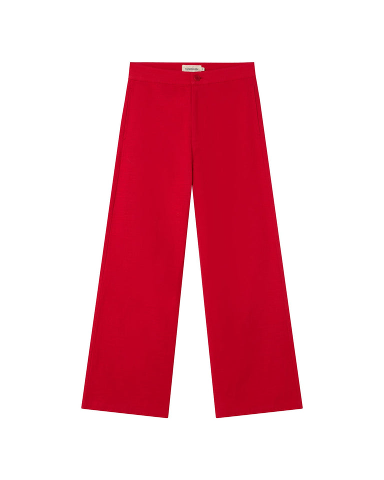 Pantalón rojo Karina sostenible-silueta-1
