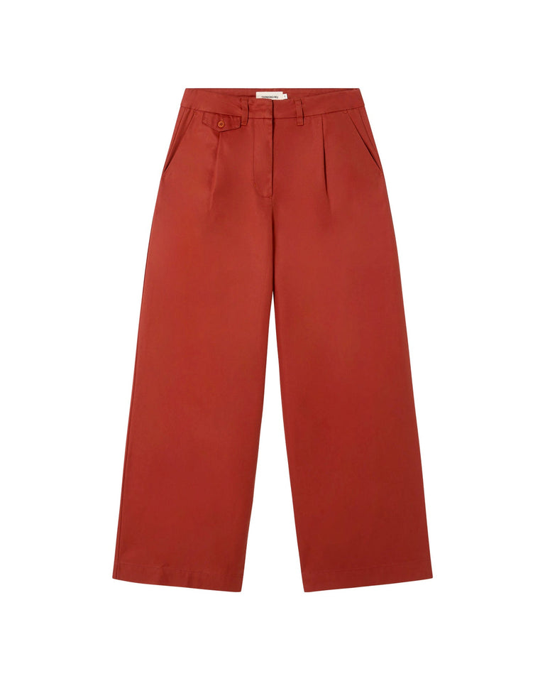 Pantalón rojo hemp Pat sostenible - silueta 1