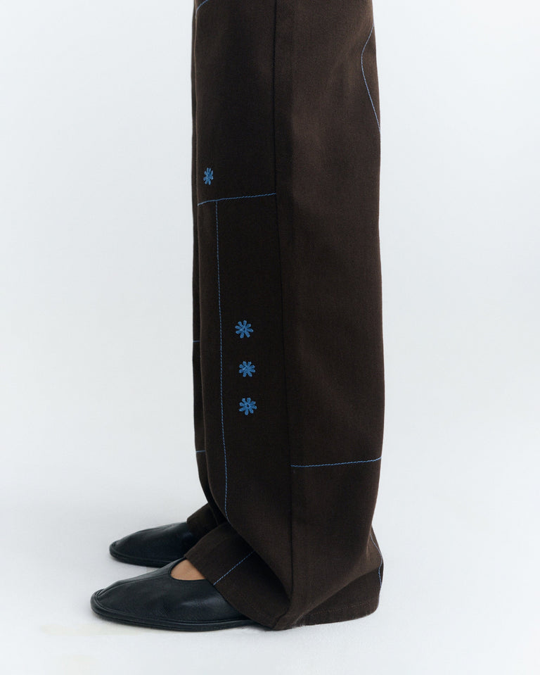 Pantalón tiro bajo bordado a mano sole mio Kettan sostenible - 4