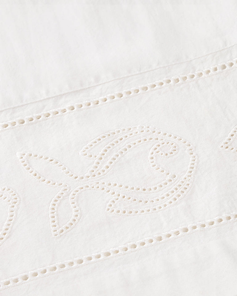 Pantalón relaxed bordado blanco Brigitte sostenible silueta - 2