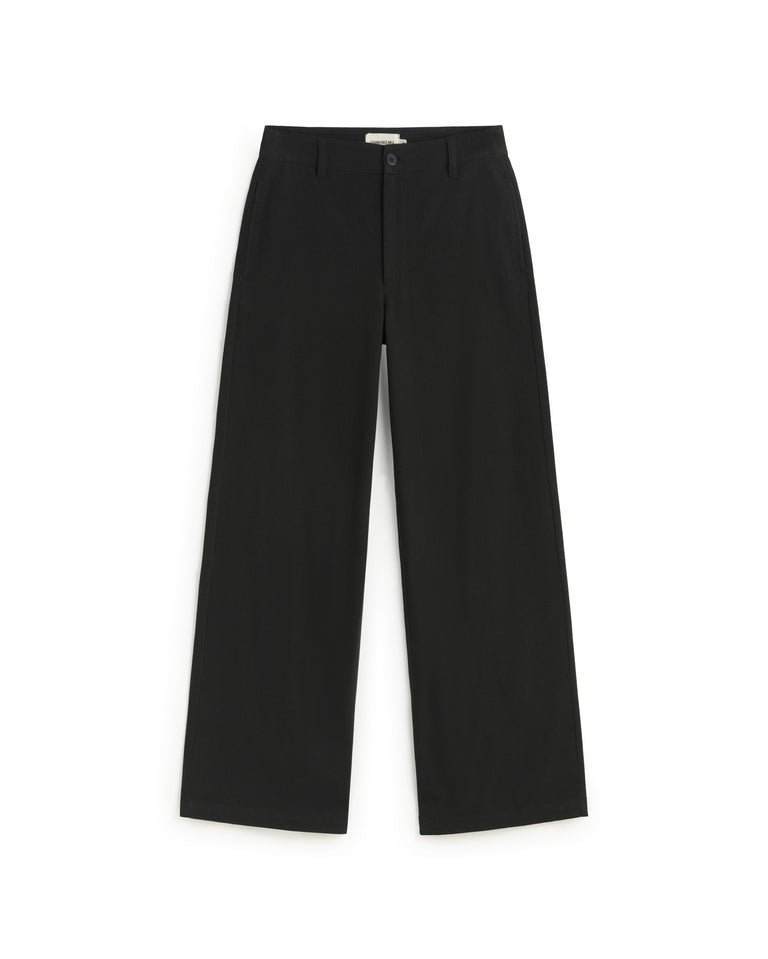 Pantalón tiro alto negro Karina sostenible silueta - 1