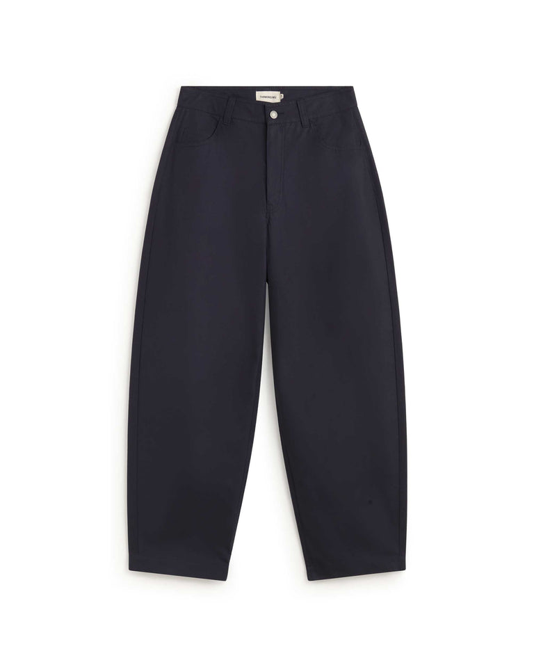 Pantalón barrel navy Marissa sostenible silueta - 1