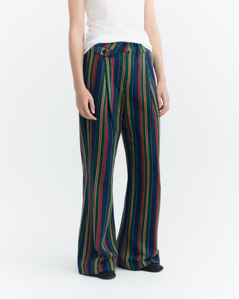 Pantalón wide leg tiro bajo rayas Patricia sostenible - 2