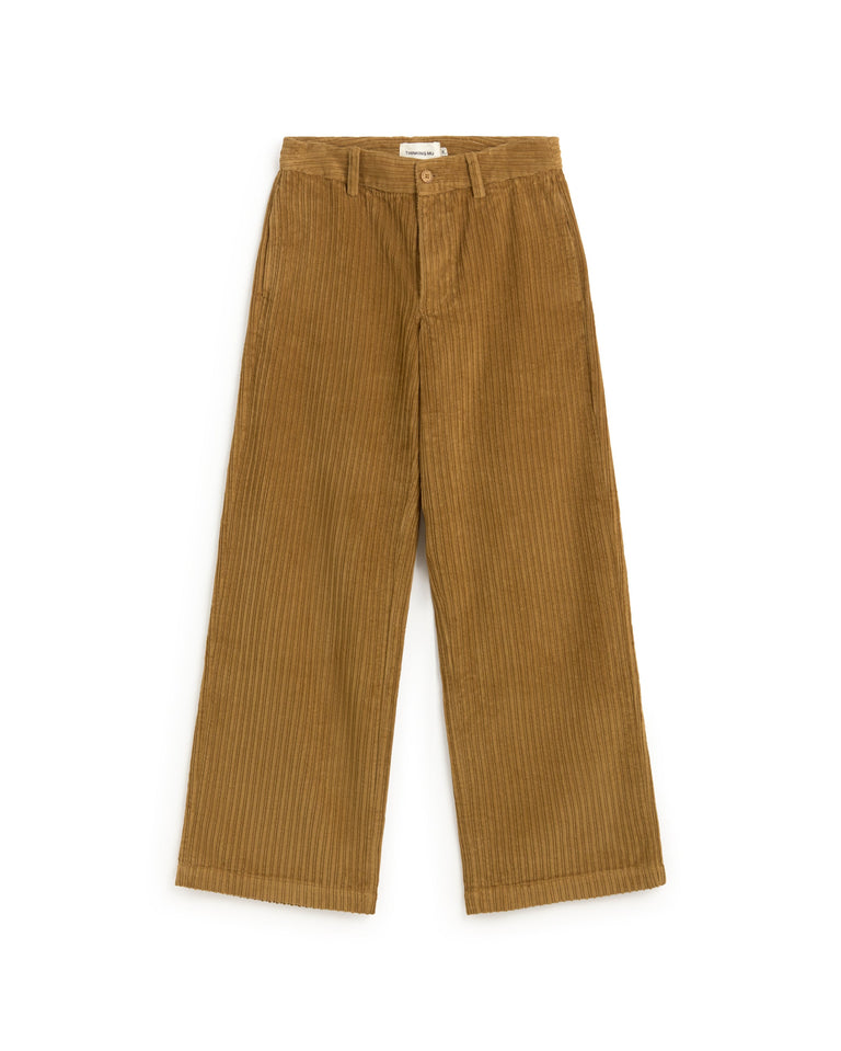 Pantalón recto pana marrón Serena sostenible silueta - 1