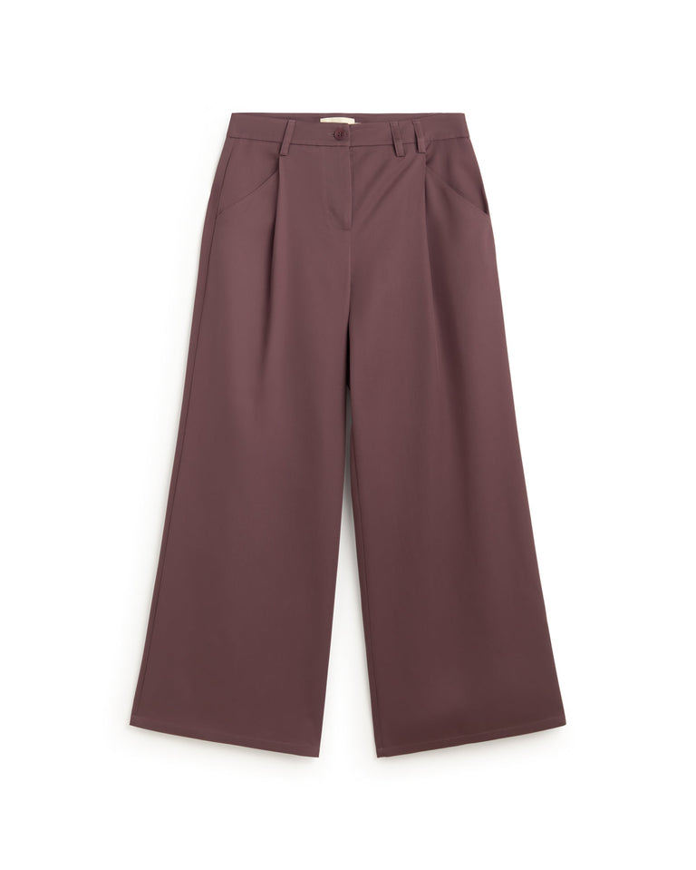 Pantalón wide leg pinza rojo Molly sostenible silueta - 1