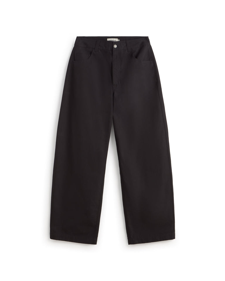 Pantalón barrel negro Marissa sostenible silueta - 1