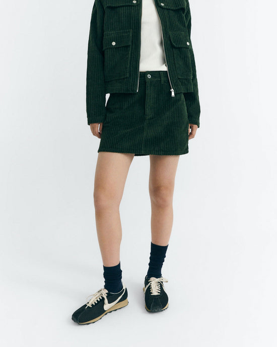 Falda mini pana verde Kimmy sostenible - 1