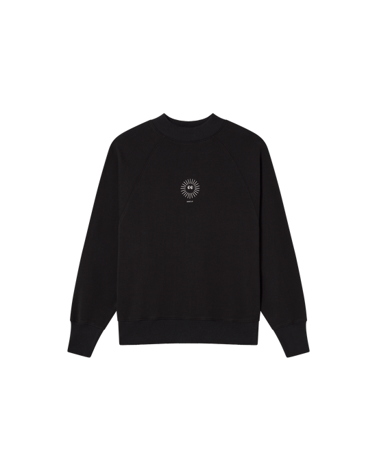 Sudadera negra New sol sostenible  - silueta