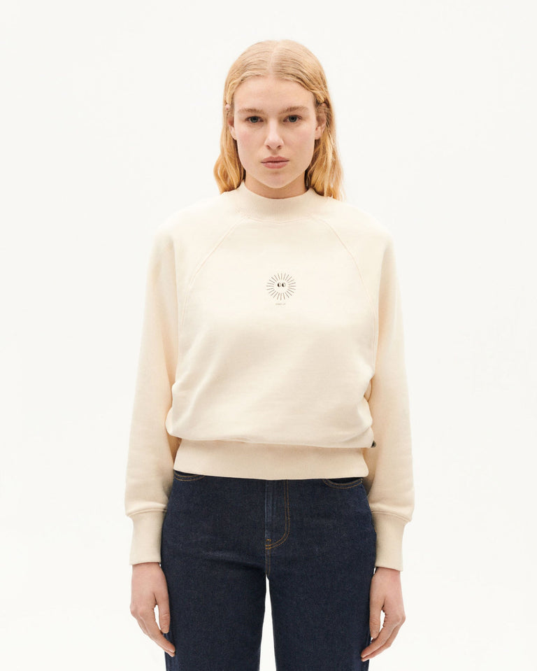 Sudadera blanca wake up Fantine sostenible - 1