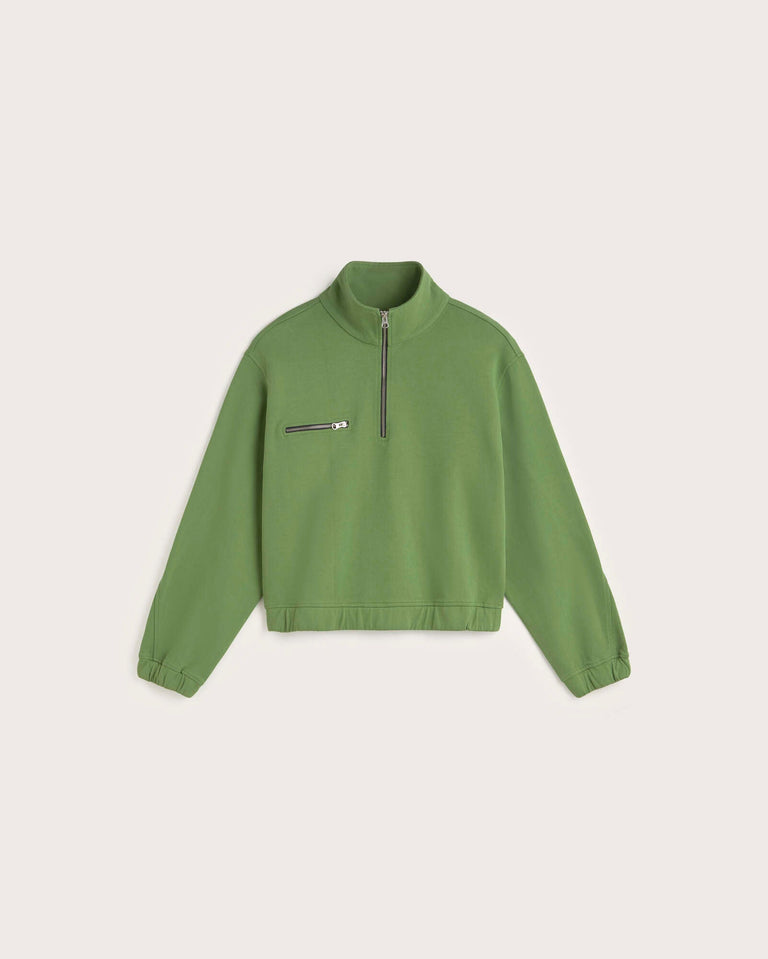 Sudadera verde Pippa sostenible silueta - 1