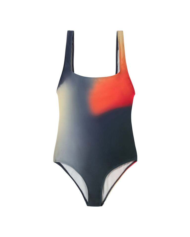 Bañador una pieza multicolor bookeh Amalfi sostenible- silueta 1