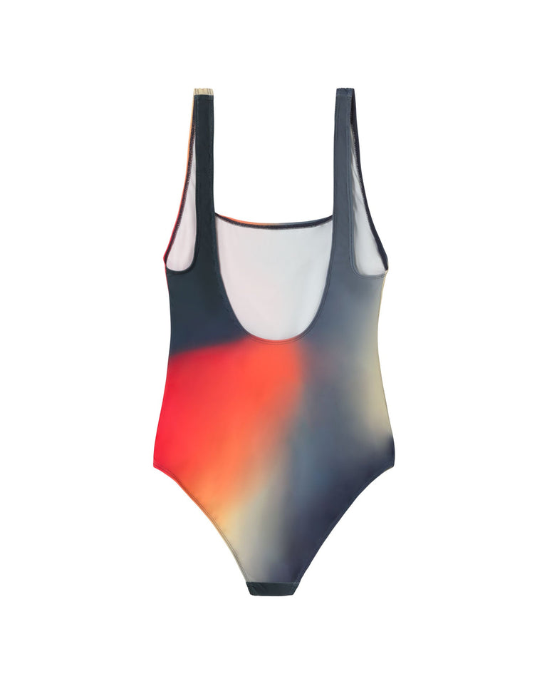 Bañador una pieza multicolor bookeh Amalfi sostenible- silueta 2