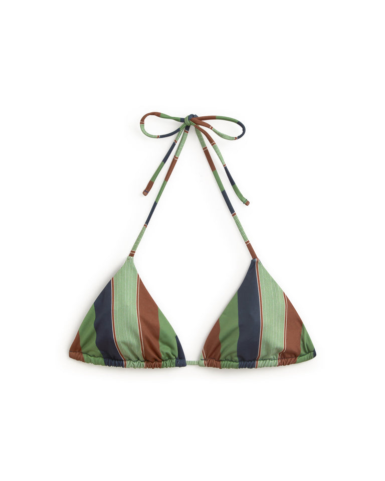 Top bikini ajustable rayas multicolor Calabria sostenible silueta - 1