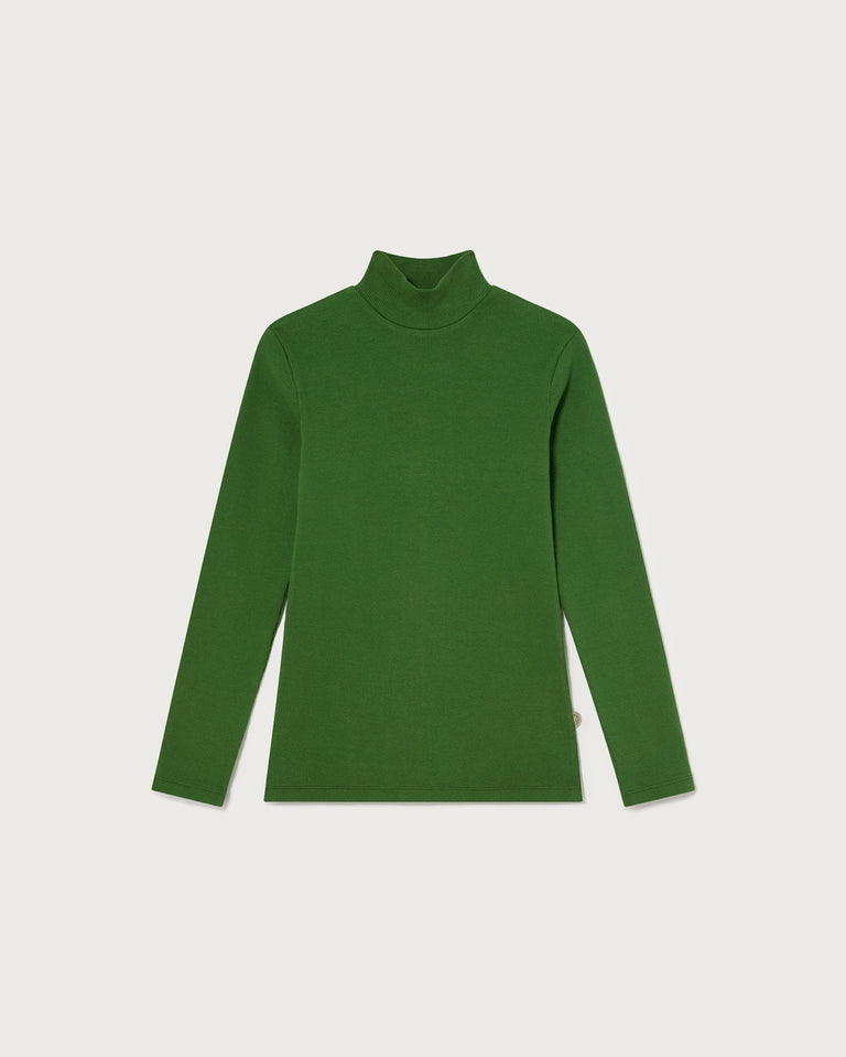 Top aine rib manga larga verde garden sostenible - silueta 5