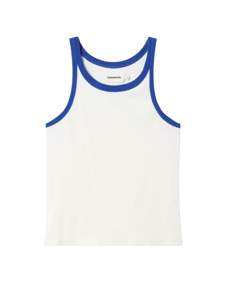 Top blanco contraste Harriet sostenible  - silueta