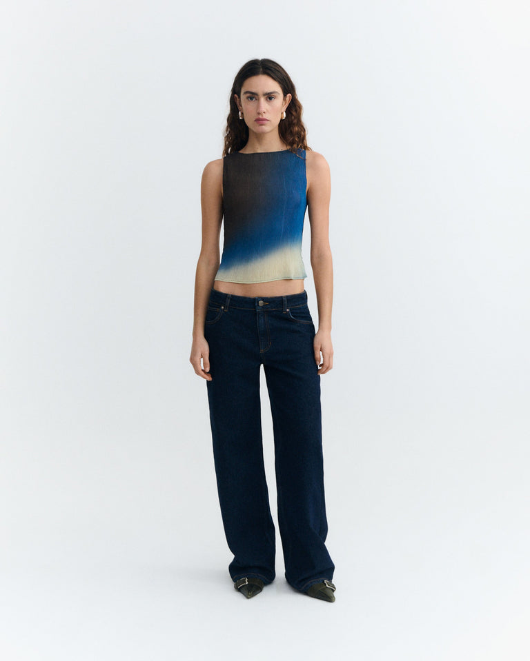 Top plisado marrón glass Dora sostenible - 1