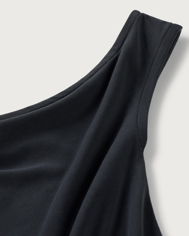 Top negro asimétrico Zohar sostenible silueta - 2