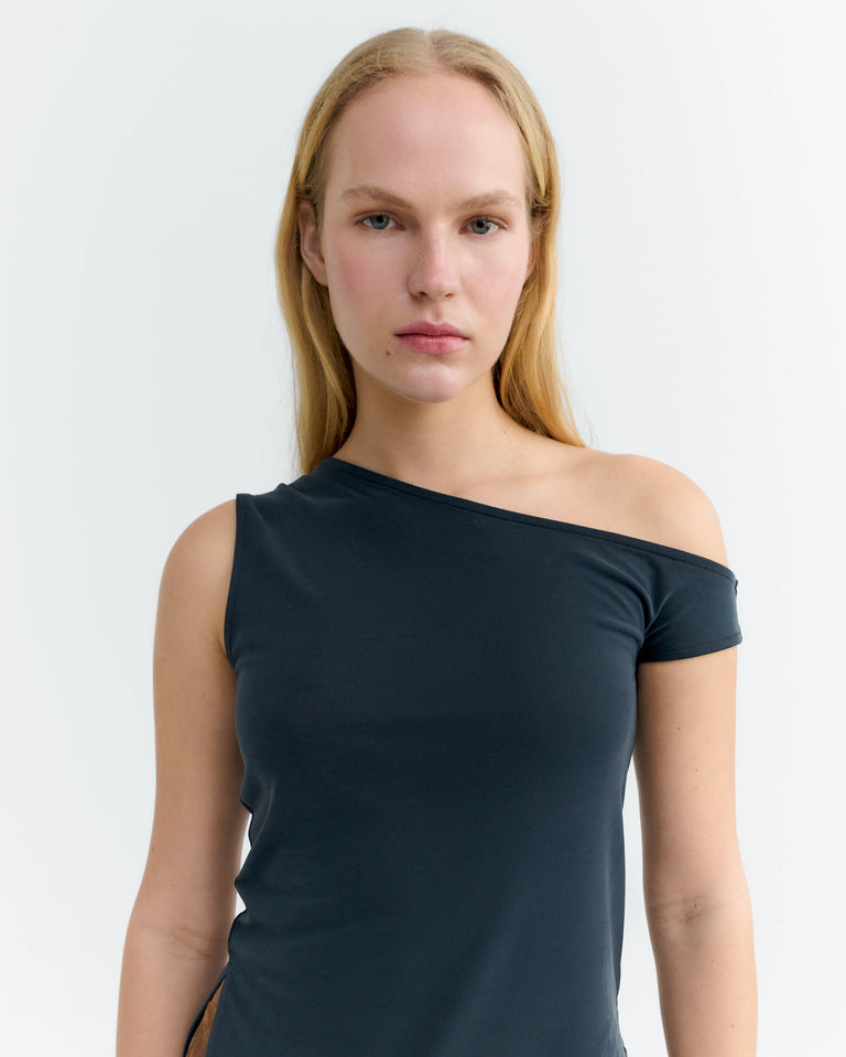 Top negro asimétrico Zohar sostenible - 3