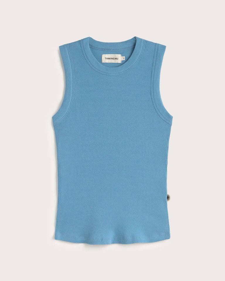 Tank top azul claro Juliette sostenible silueta - 1