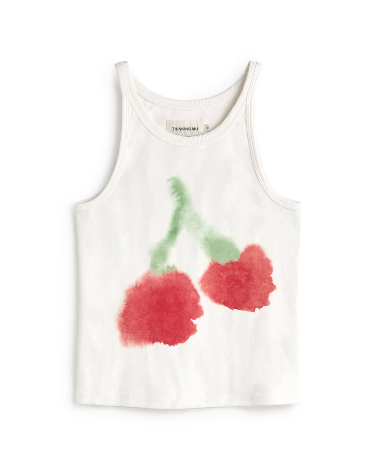 Top halter blurry cherry Harriet sostenible silueta - 1