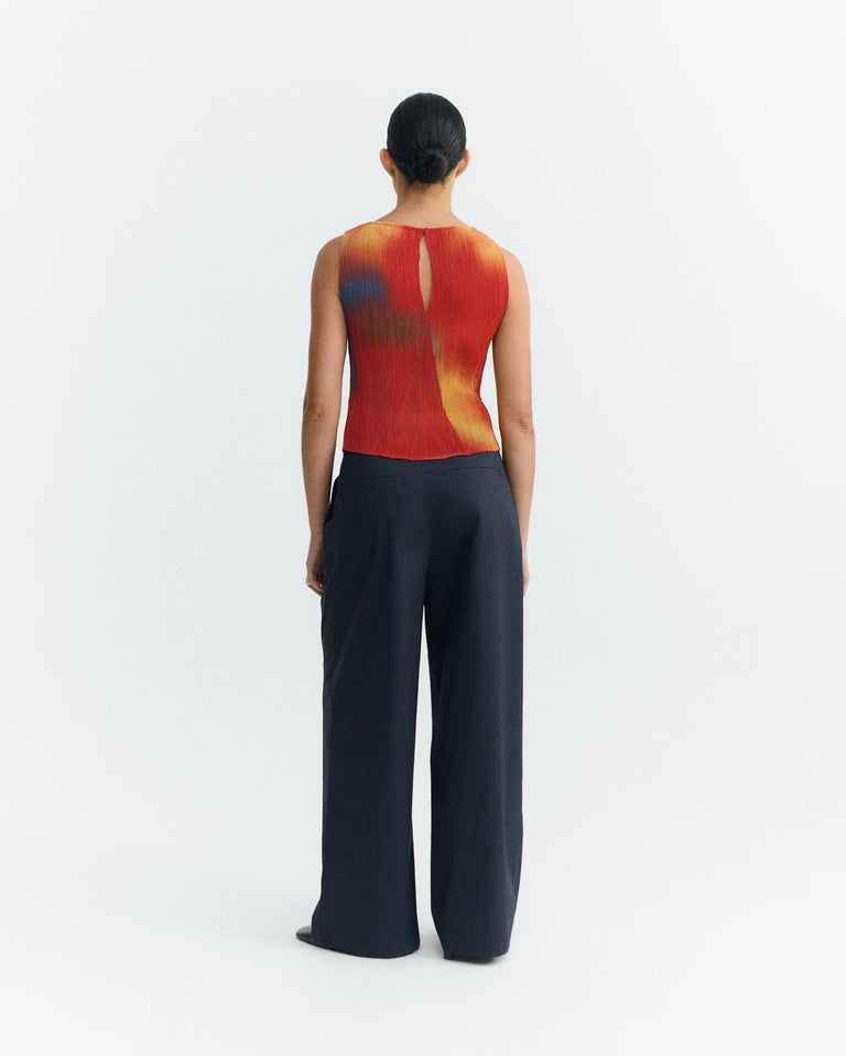 Top plisado rojo flowers Dora sostenible - 5