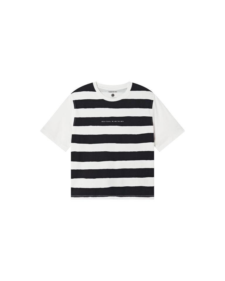 Camiseta blanca hello playa Lucia sostenible  - silueta