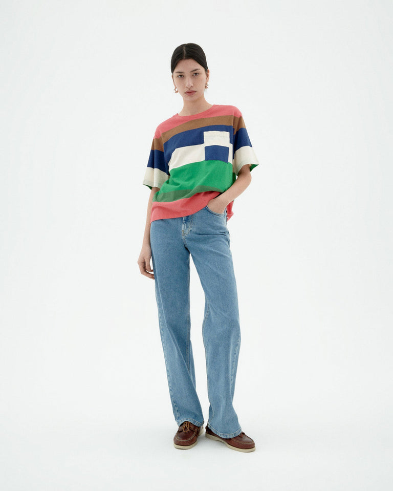 Camiseta rayas multicolor Lucia sostenible-2