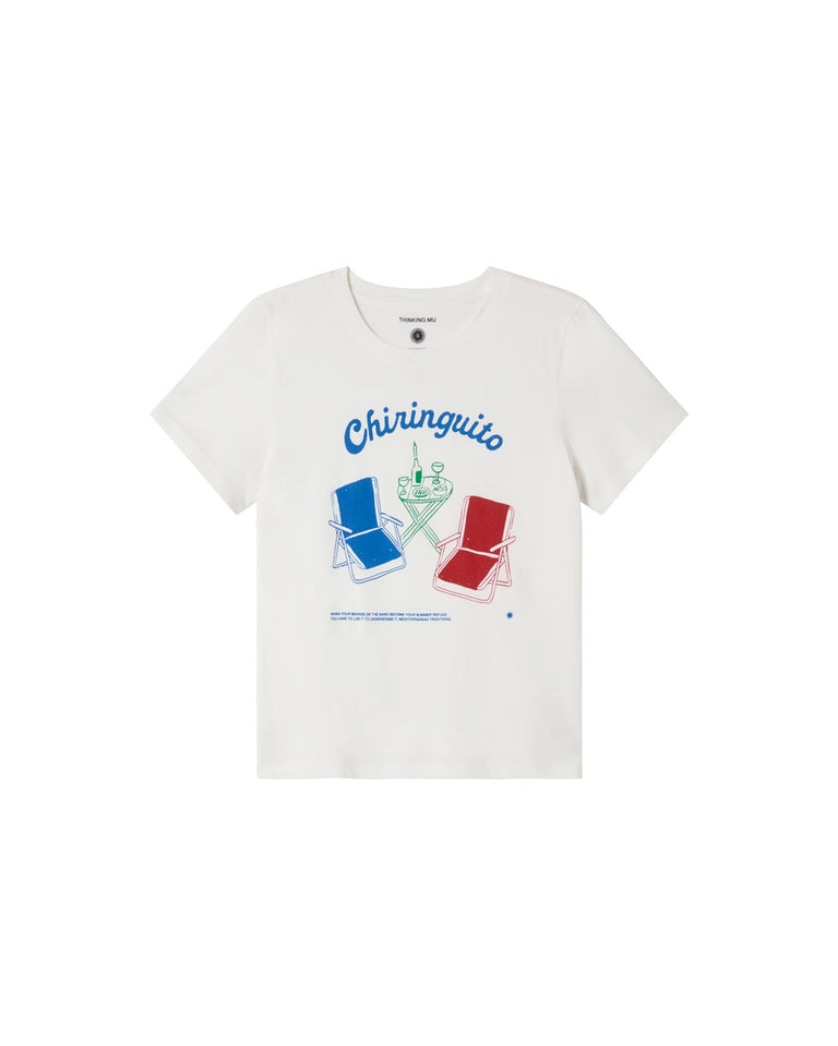 Camiseta blanca chiringuito Ida sostenible - silueta 1