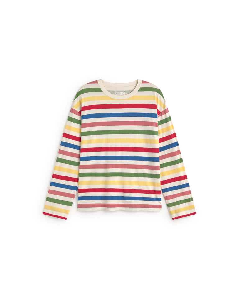 Camiseta manga larga rayas multicolor Emily sostenible silueta - 1