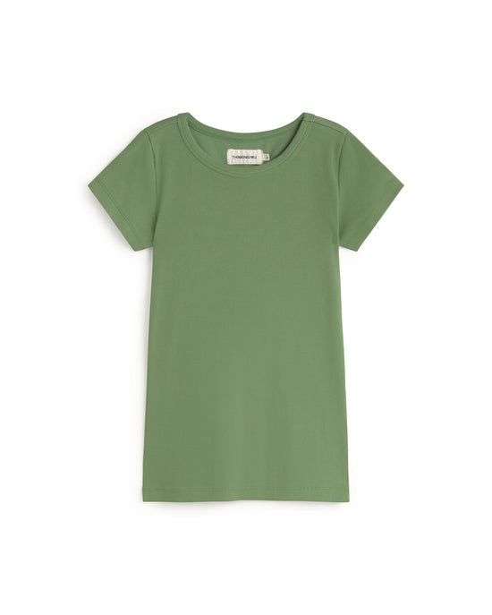 Camiseta slim verde Mirna-R sostenible silueta - 1